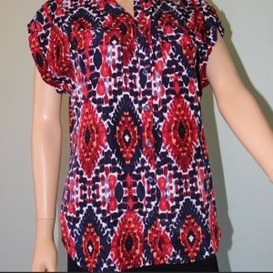 Van Heusen Cap Sleeve Button Down Blouses (3)